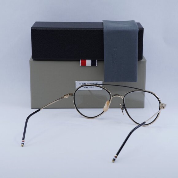 Thom Browne TB-109-A-GLD-BLK-53 Eyeglasses Gold/Black Aviator Frame 53mm - Picture 12 of 12